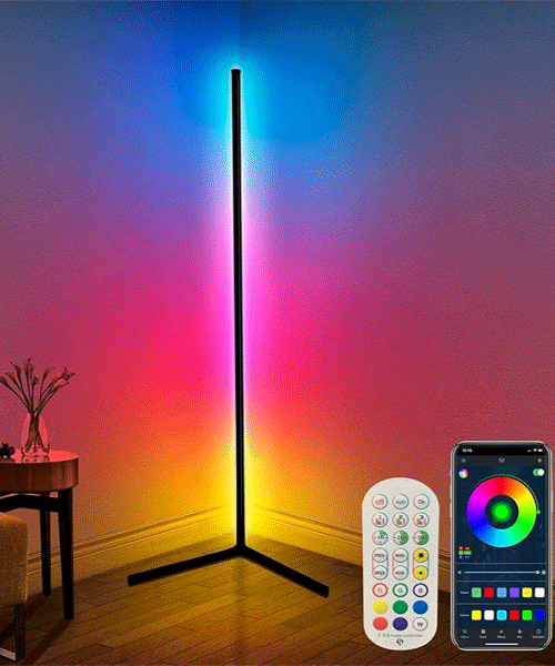 Floor RGB Corner Lamp App & Remote Controlled