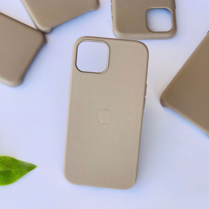 Apple Cases Apple Leather Case Stone Grey