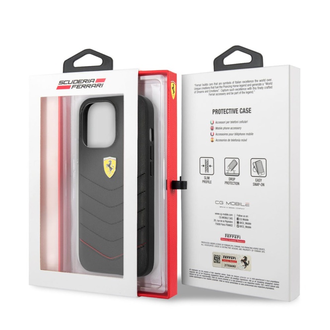 Apple Cases Ferrari Original Black Quilted & Red Edge Leather Case 2