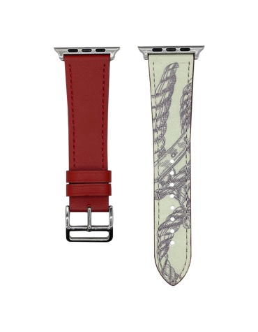 Straps Herm Printed Leather Straps For 42-44mm