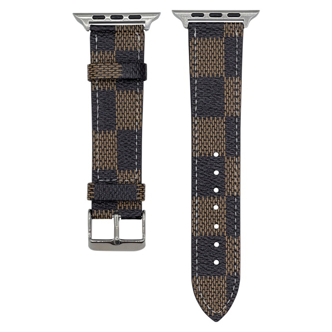 Straps LV Check Leather Straps For 42-44mm