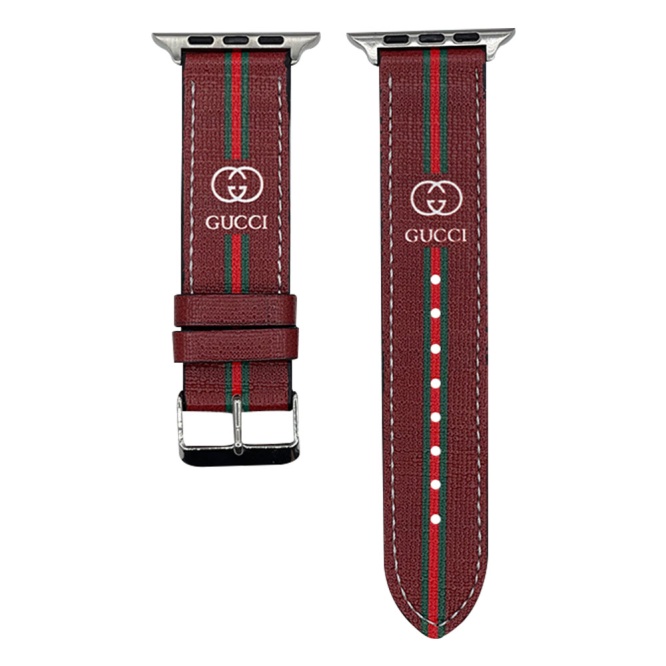 Straps Gucy Printed Leather Straps For 42-44mm 3