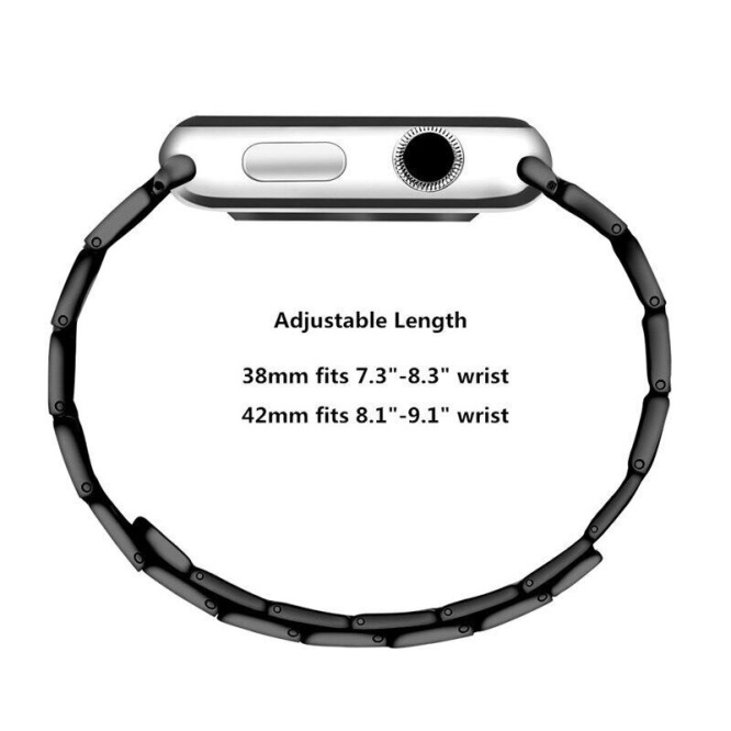 Smartwatch Accessories Movado Magnetic chain straps For 42-44 & 45mm | Black | Silver 5