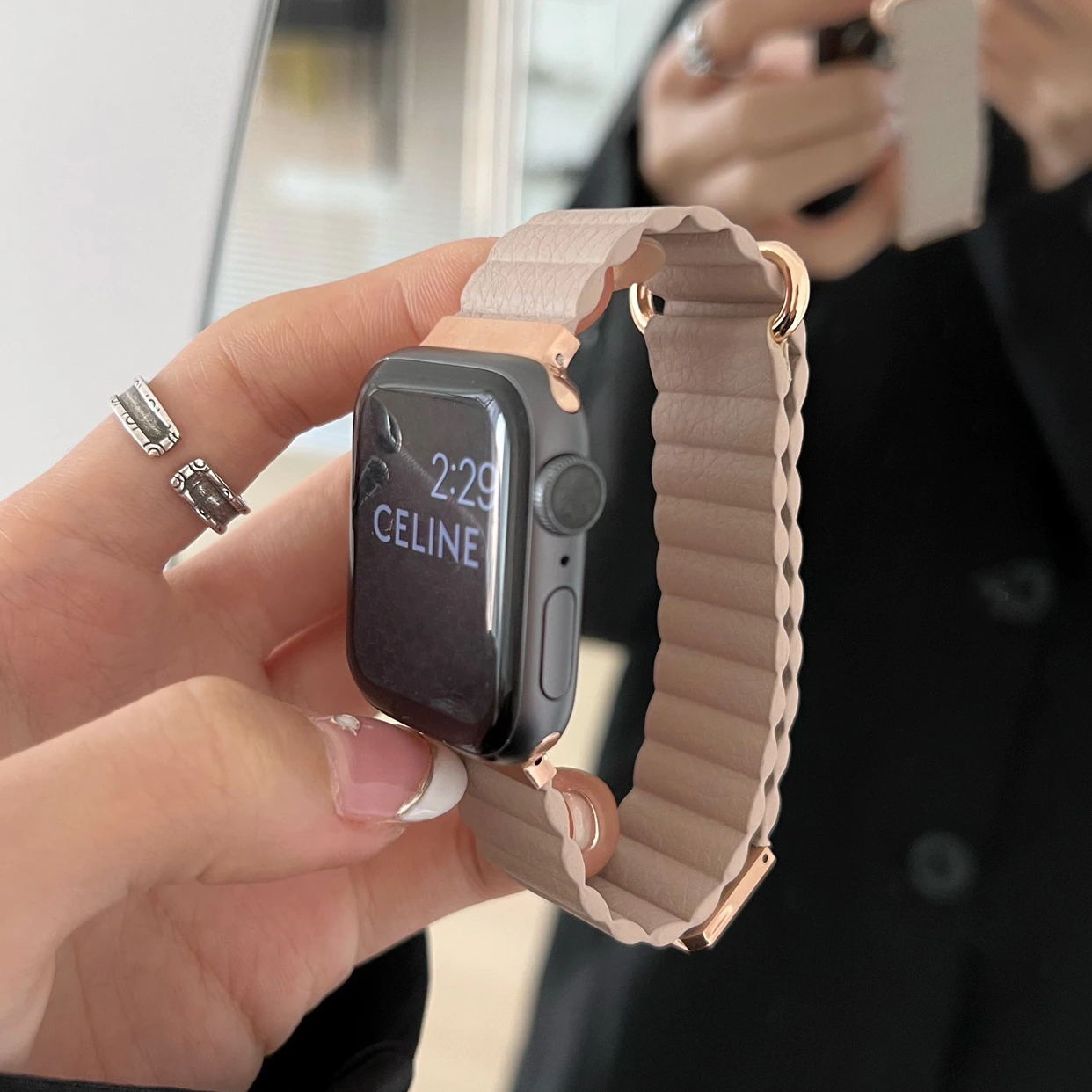 Buy Leather loop Magnetic Strap For apple Watch Price in Pakistan