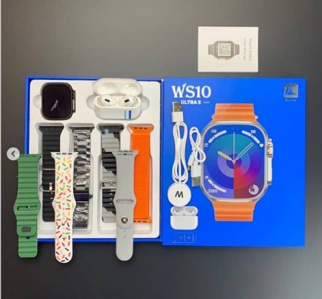 Smartwatches WS10 Ultra 2 10 in 1 Set Smartwatch with TWS Earphone Wireless 7 Straps 2.3 2